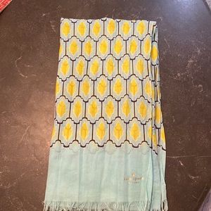 Kate Spade GUC scarf light blue and yellow geometric shape